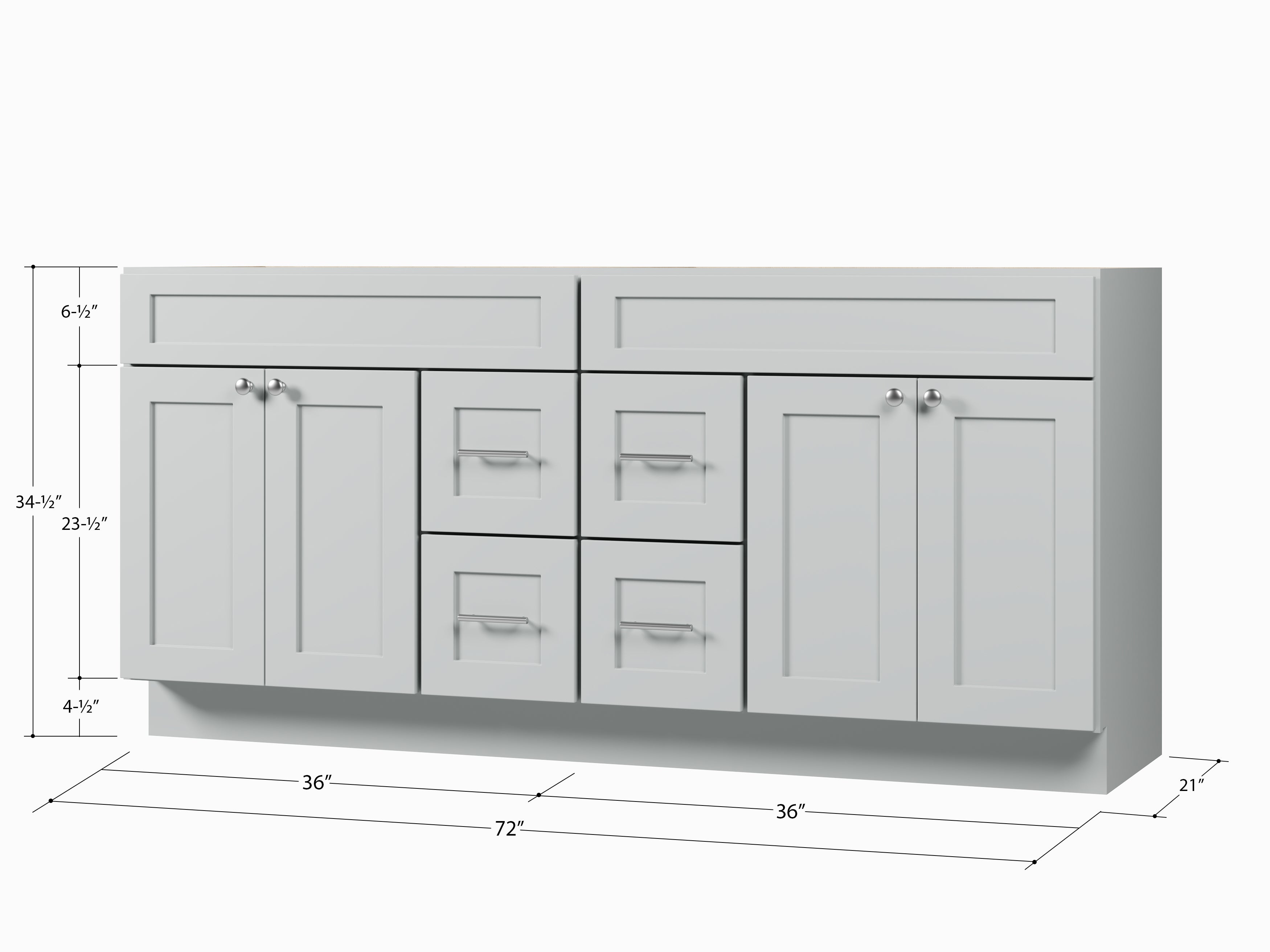 Disar 72'' Double Bathroom Vanity With Drawer Base Only