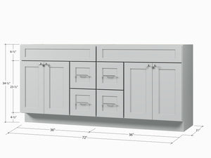 Disar 72'' Double Bathroom Vanity With Drawer Base Only
