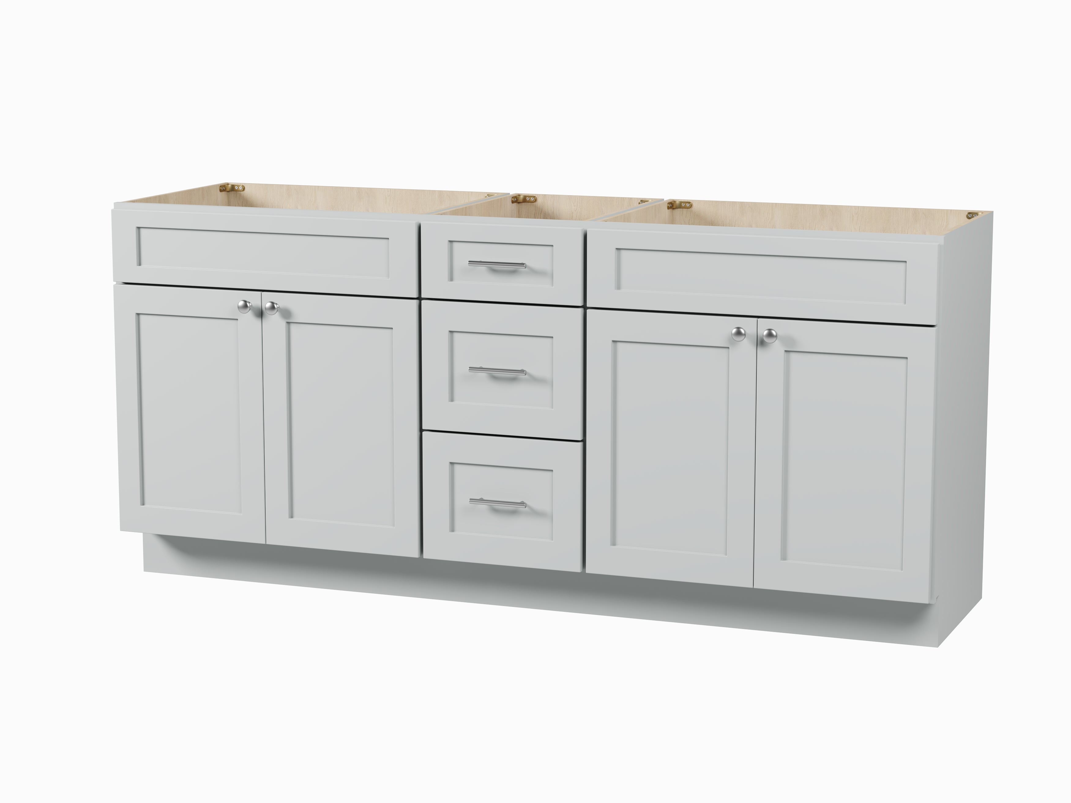 75" Double Bathroom Vanity Base only in White