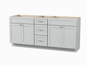 75" Double Bathroom Vanity Base only in White