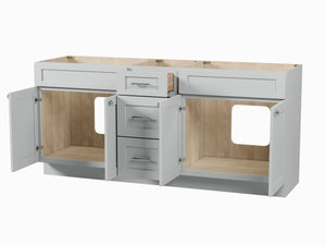 75" Double Bathroom Vanity Base only in White