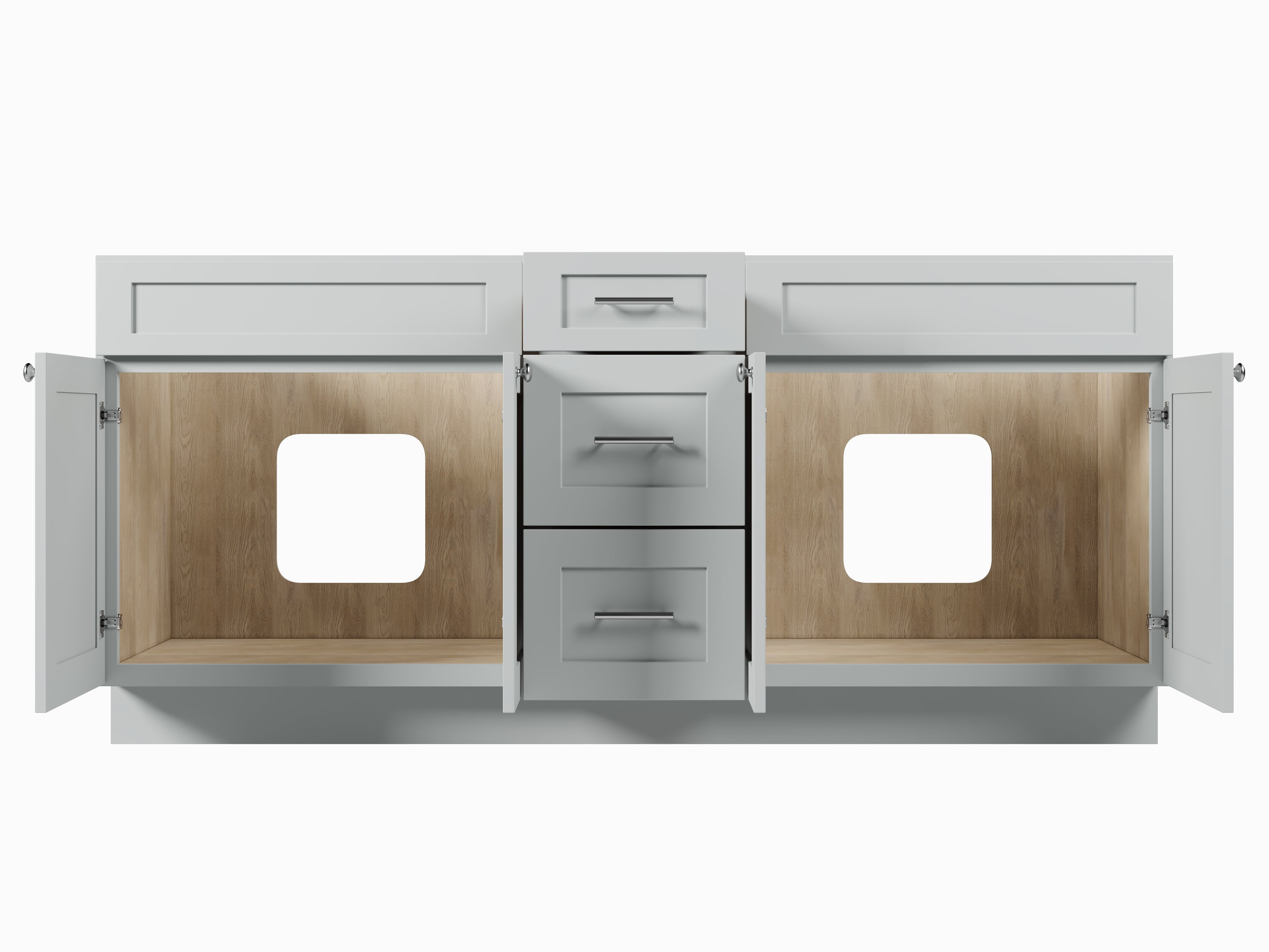 75" Double Bathroom Vanity Base only in White