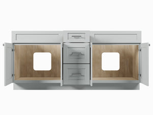 75" Double Bathroom Vanity Base only in White