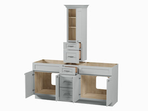 Disar 75' Double Bathroom Vanity With Counter Top Tall Cabinet Base Only
