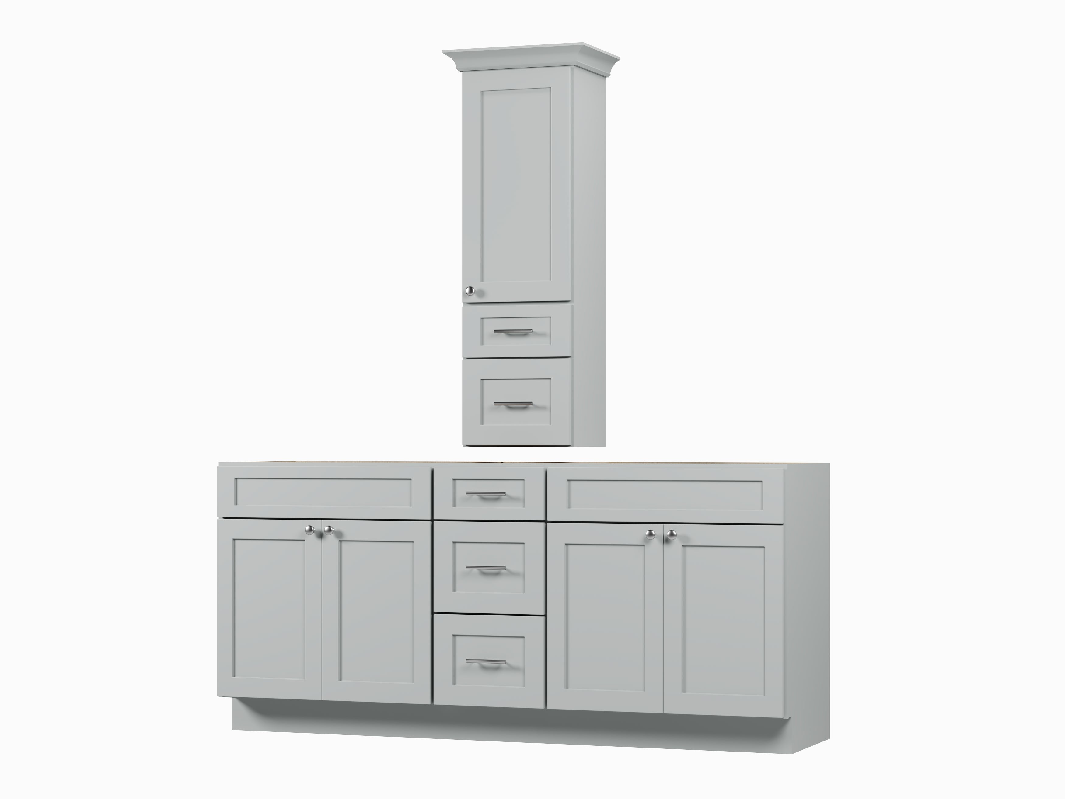 Disar 75' Double Bathroom Vanity With Counter Top Tall Cabinet Base Only
