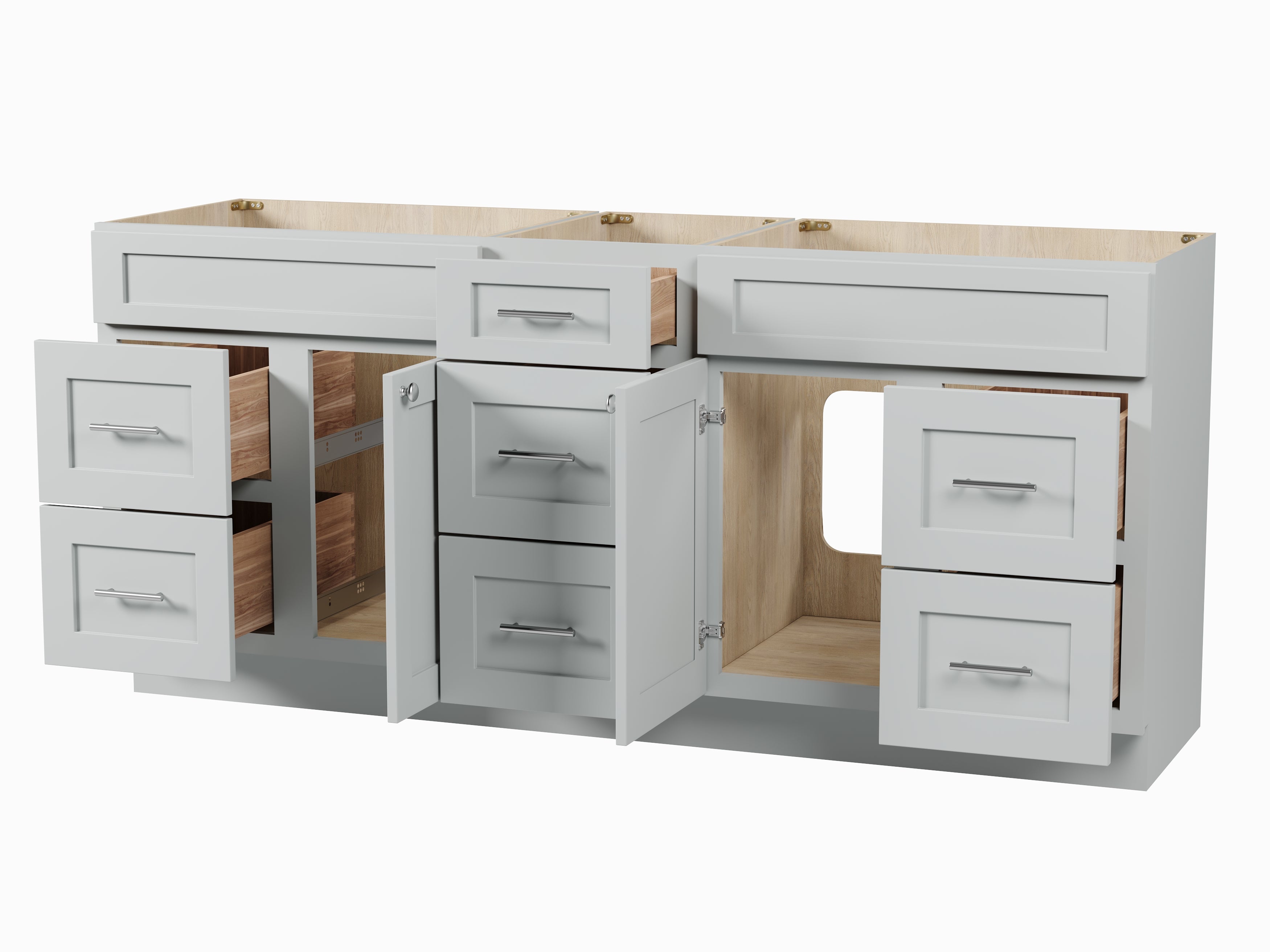 75" Double Bathroom Vanity Base only in White