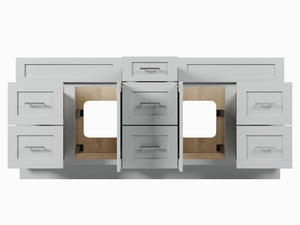 75" Double Bathroom Vanity Base only in White