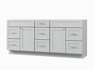 75" Double Bathroom Vanity Base only in White