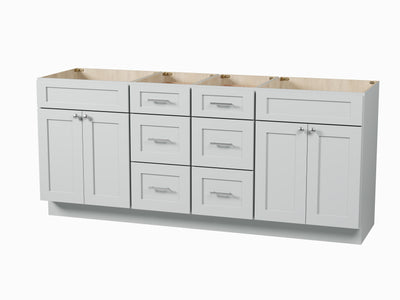 [color:Gray] 84" Double Bathroom Vanity Base - Gray finish view