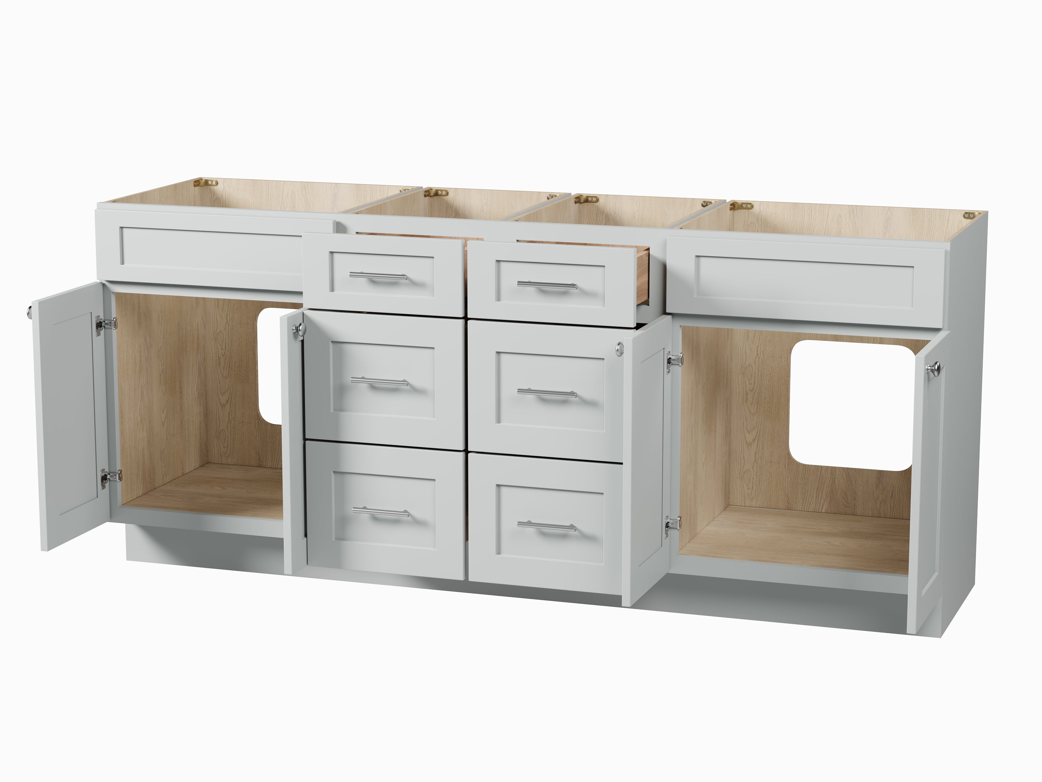 Disar 78'' Double Bathroom Vanity Base only in White