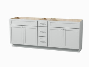 Disar 84" Double Bathroom Vanity Base Only in White
