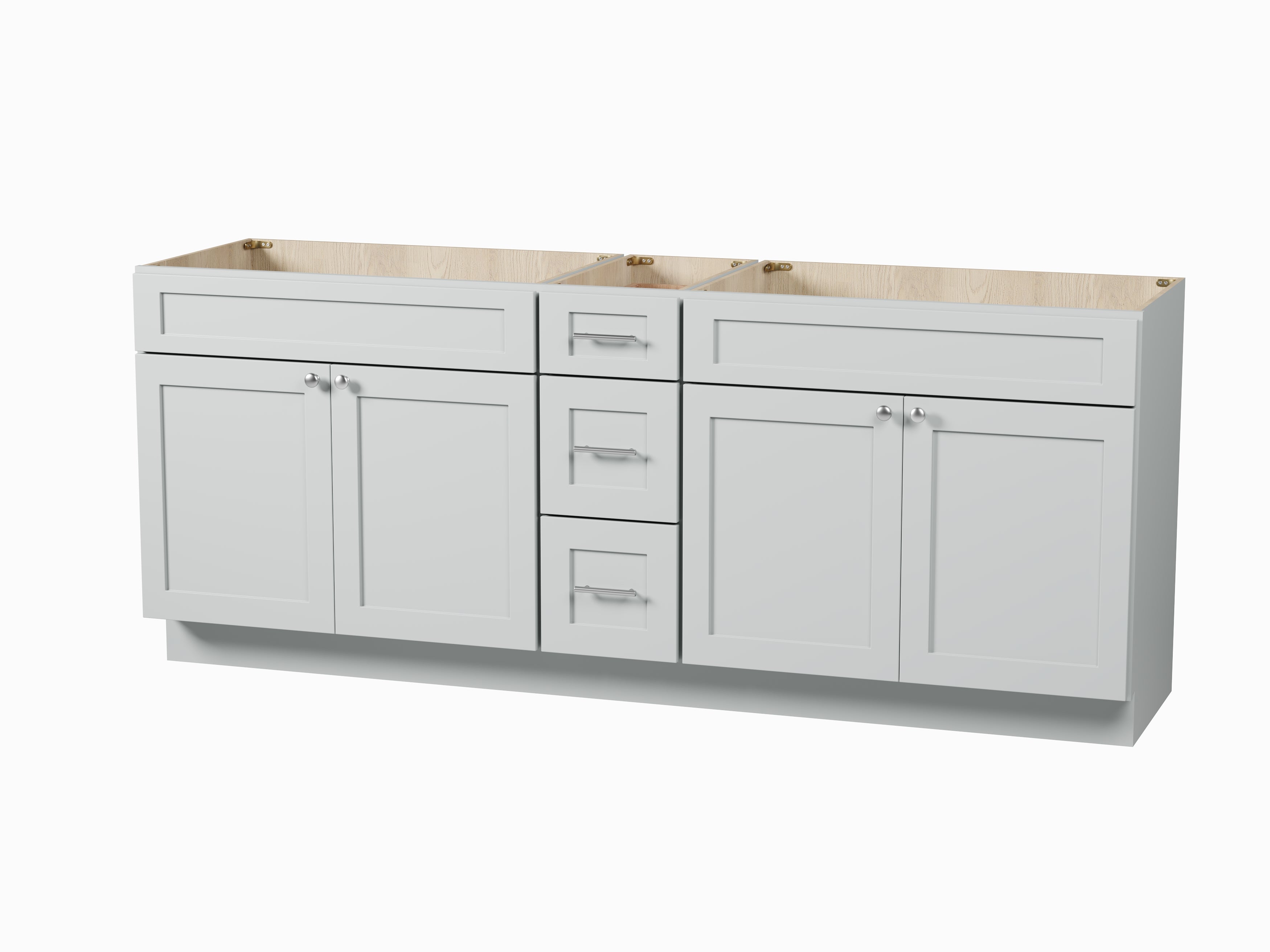 Disar 84" Double Bathroom Vanity Base Only in White