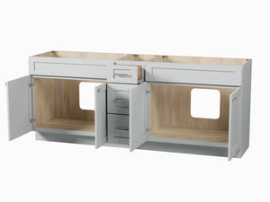 Disar 84" Double Bathroom Vanity Base Only in White