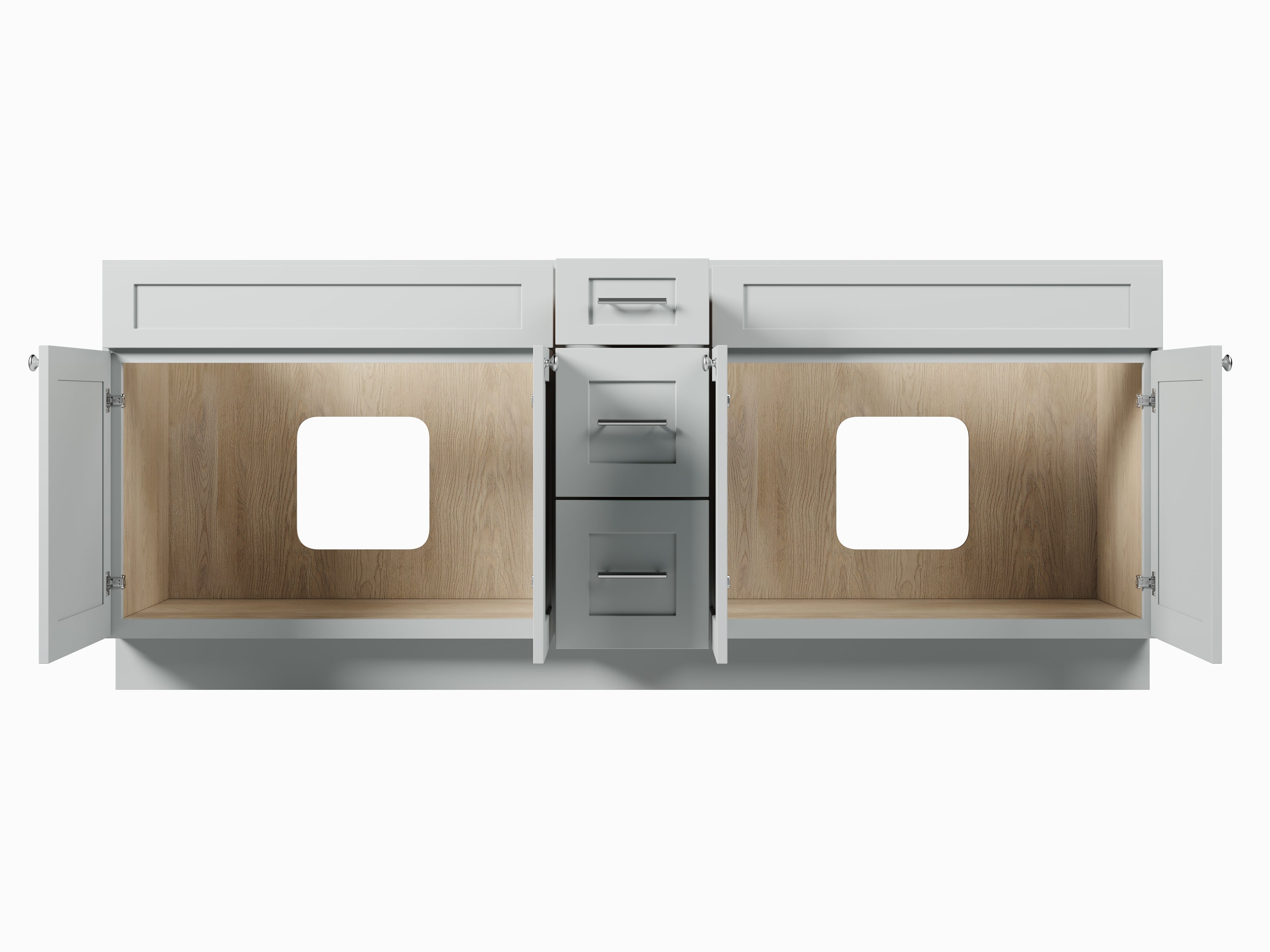 Disar 84" Double Bathroom Vanity Base Only in White