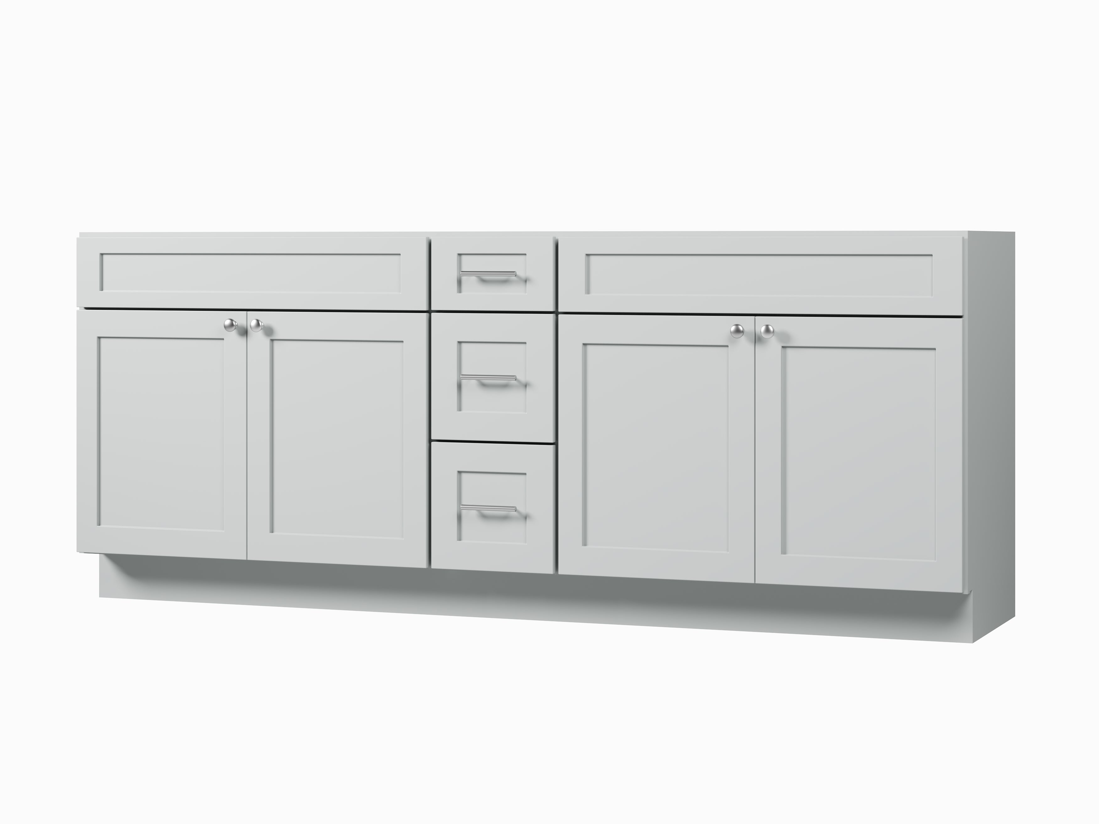 Disar 84" Double Bathroom Vanity Base Only in White