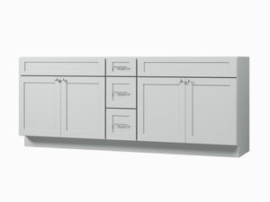 Disar 84" Double Bathroom Vanity Base Only in White