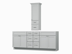 Disar 84' Double Bathroom Vanity With Counter Top Tall Cabinet Base Only