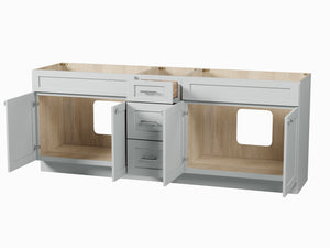 Disar 87" Double Bathroom Vanity Base Only in White