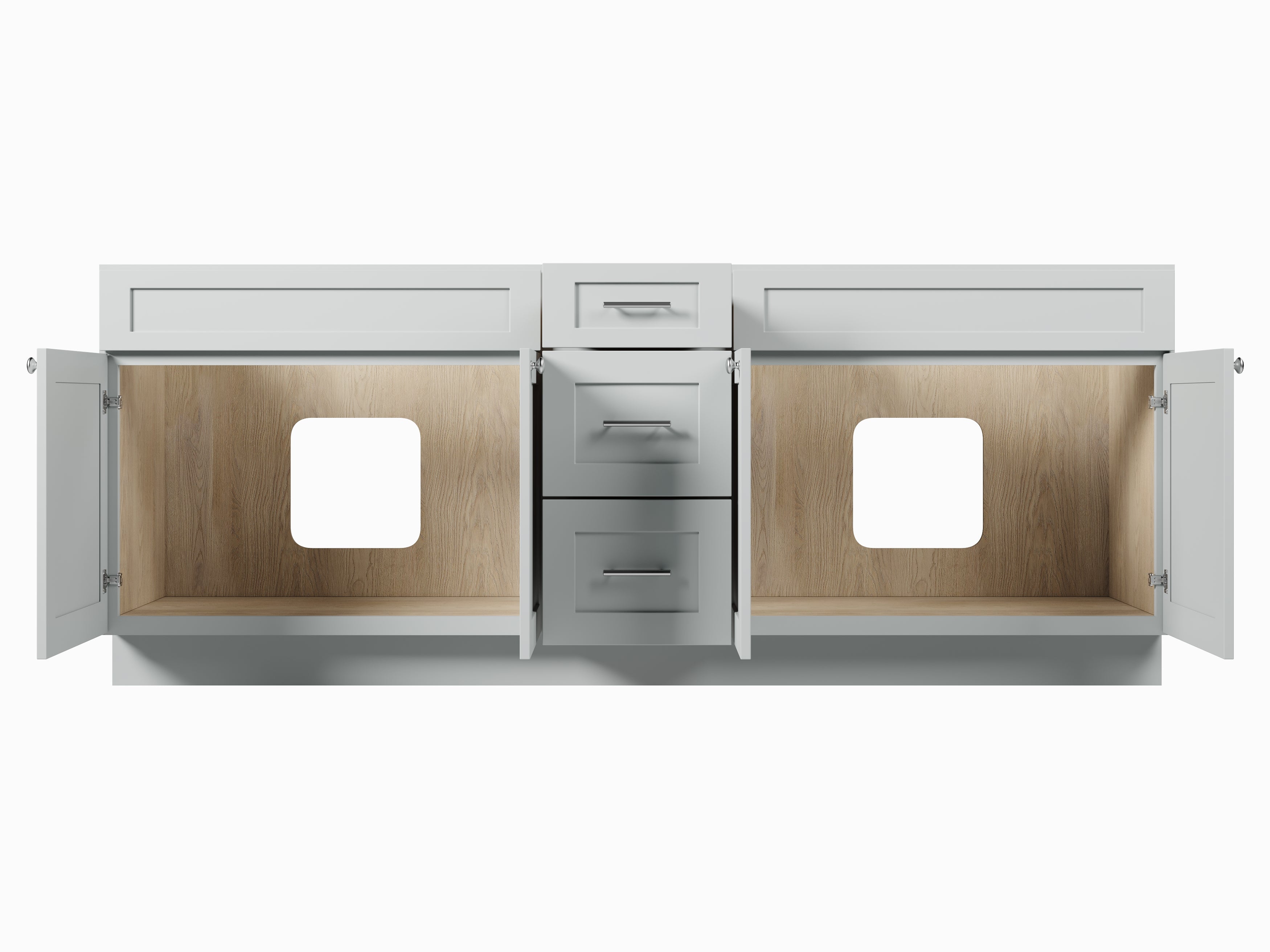 Disar 87" Double Bathroom Vanity Base Only in White