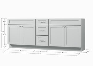 Disar 87" Double Bathroom Vanity Base Only in White