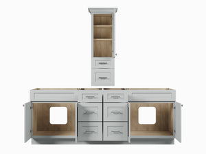 Disar 90' Double Bathroom Vanity With Counter Top Tall Cabinet Base Only