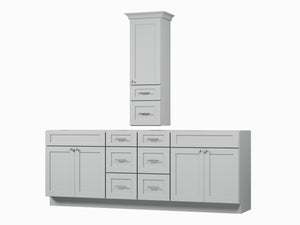 Disar 90' Double Bathroom Vanity With Counter Top Tall Cabinet Base Only