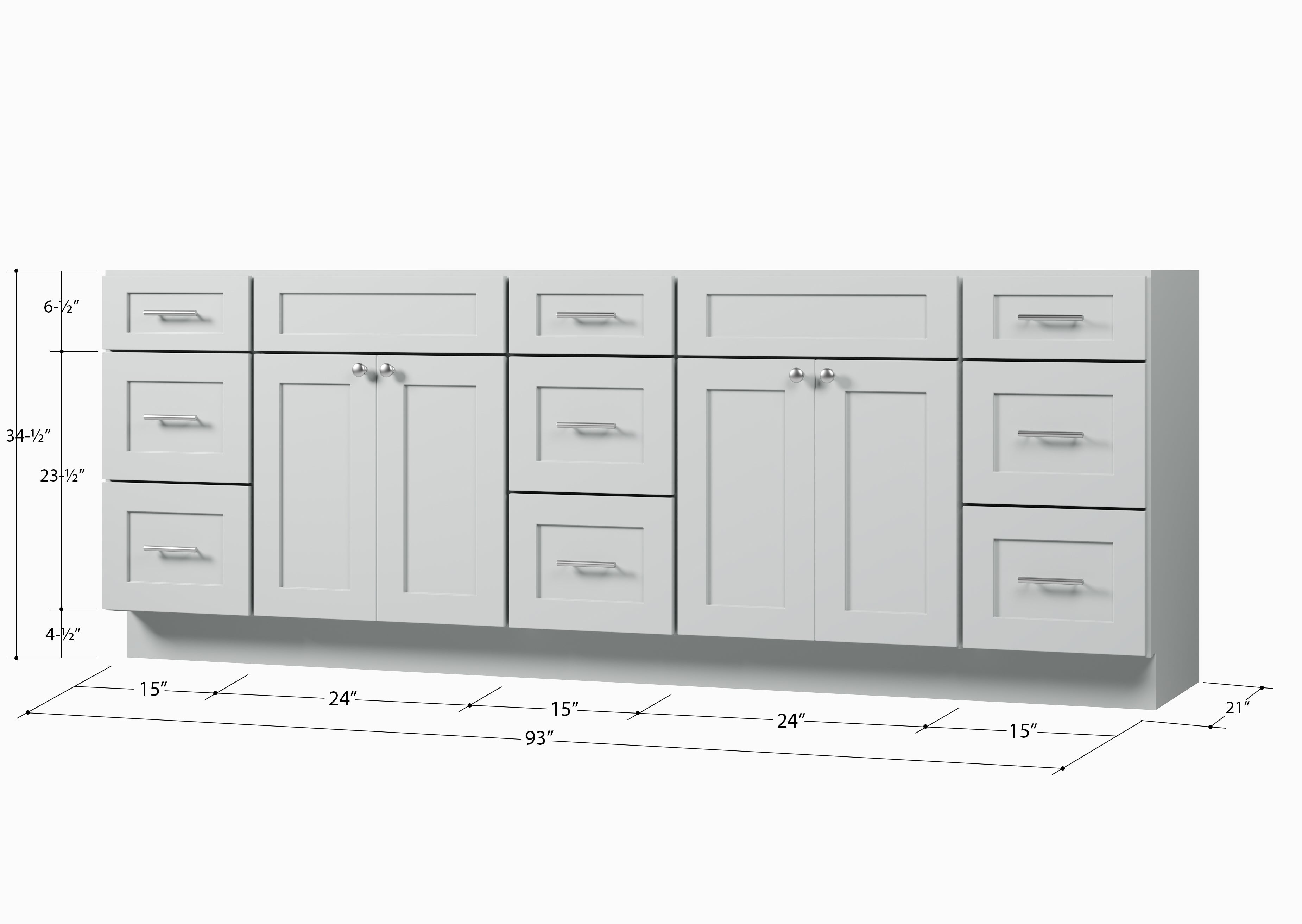 Disar 93'' Double Bathroom Vanity Base only
