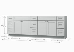 Disar 96" Double Bathroom Vanity Base