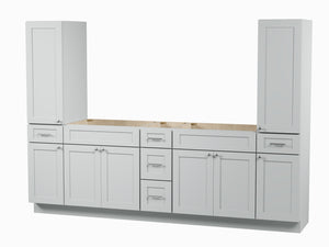 Disar 102'' Double Bathroom Vanity With Tall Linen Cabinet Dovetail Solid Wood Drawer Base Only
