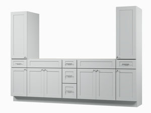 Disar 102'' Double Bathroom Vanity With Tall Linen Cabinet Dovetail Solid Wood Drawer Base Only