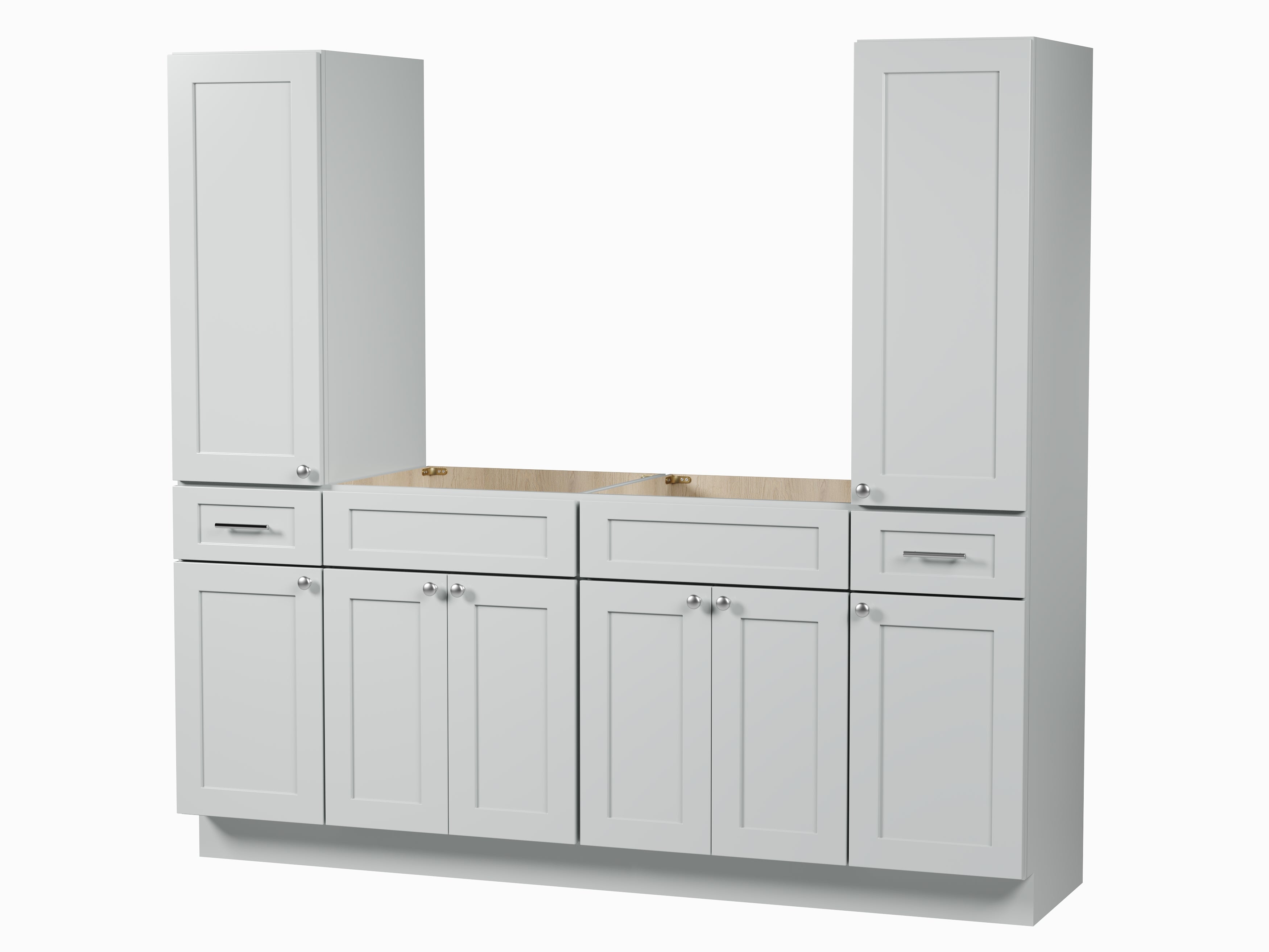 Disar 78'' Double Bathroom Vanity With Tall Linen Cabinet Dovetail Solid Wood Drawer Base Only