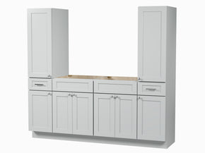 Disar 78'' Double Bathroom Vanity With Tall Linen Cabinet Dovetail Solid Wood Drawer Base Only