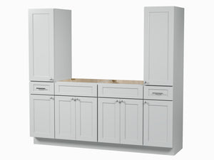Disar 78'' Double Bathroom Vanity With Tall Linen Cabinet Dovetail Solid Wood Drawer Base Only