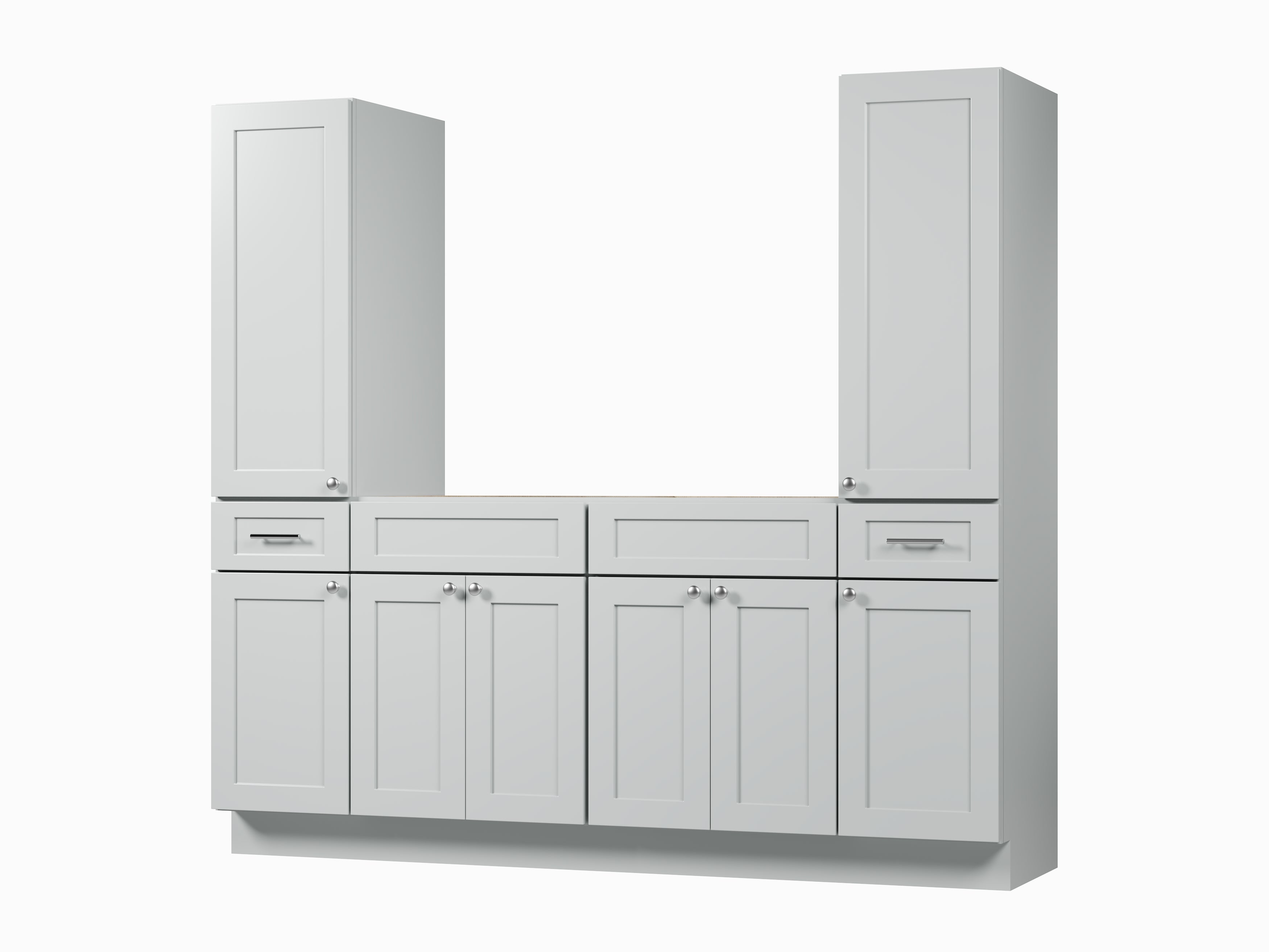 Disar 78'' Double Bathroom Vanity With Tall Linen Cabinet Dovetail Solid Wood Drawer Base Only