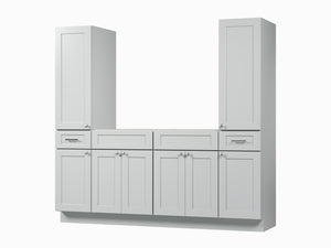 Disar 78'' Double Bathroom Vanity With Tall Linen Cabinet Dovetail Solid Wood Drawer Base Only