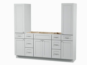 Disar 78'' Single Bathroom Vanity With Tall Linen Cabinet Dovetail Solid Wood Drawer Base Only