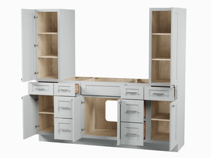 Disar 78'' Single Bathroom Vanity With Tall Linen Cabinet Dovetail Solid Wood Drawer Base Only