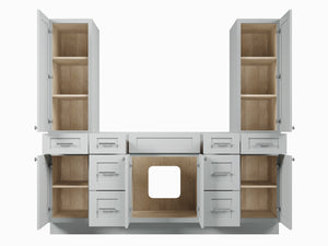 Disar 78'' Single Bathroom Vanity With Tall Linen Cabinet Dovetail Solid Wood Drawer Base Only