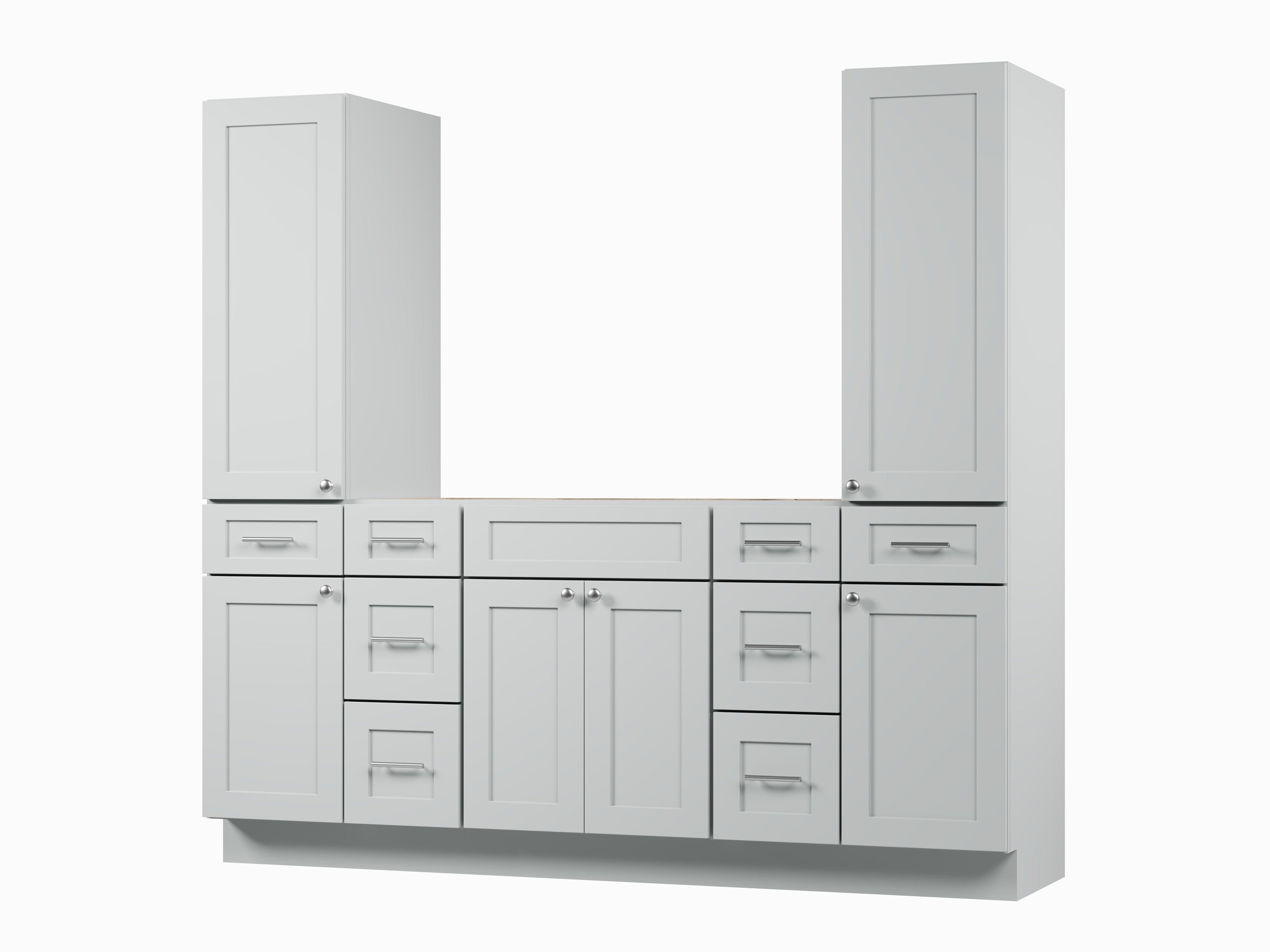Disar 78'' Single Bathroom Vanity With Tall Linen Cabinet Dovetail Solid Wood Drawer Base Only