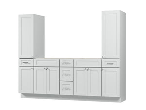 Disar 90'' Double Bathroom Vanity With Tall Linen Cabinet Dovetail Solid Wood Drawer Base Only