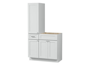Disar 39'' Single Bathroom Vanity With Left Tall Linen Cabinet Dovetail Solid Wood Drawer Base Only