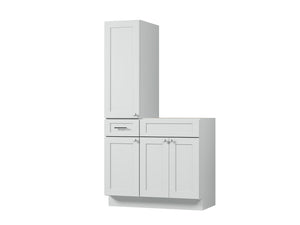 Disar 39'' Single Bathroom Vanity With Left Tall Linen Cabinet Dovetail Solid Wood Drawer Base Only