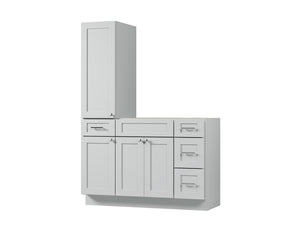Disar 51'' Single Bathroom Vanity With Left Tall Linen Cabinet Dovetail Solid Wood Drawer Base Only