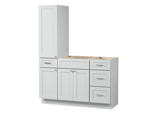 Disar 54'' Single Bathroom Vanity With Left Tall Linen Cabinet Dovetail Solid Wood Drawer Base Only
