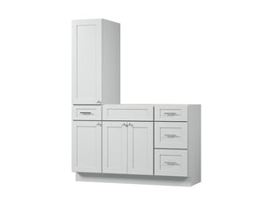 Disar 54'' Single Bathroom Vanity With Left Tall Linen Cabinet Dovetail Solid Wood Drawer Base Only