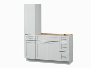 Disar 57'' Single Bathroom Vanity With Left Tall Linen Cabinet Dovetail Solid Wood Drawer Base Only