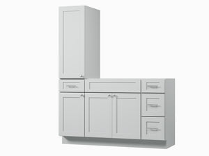 Disar 57'' Single Bathroom Vanity With Left Tall Linen Cabinet Dovetail Solid Wood Drawer Base Only
