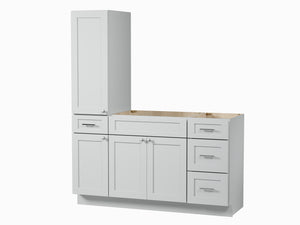 Disar 60'' Single Bathroom Vanity With Left Tall Linen Cabinet Dovetail Solid Wood Drawer Base Only
