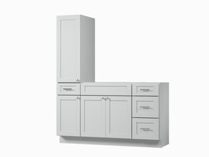 Disar 60'' Single Bathroom Vanity With Left Tall Linen Cabinet Dovetail Solid Wood Drawer Base Only