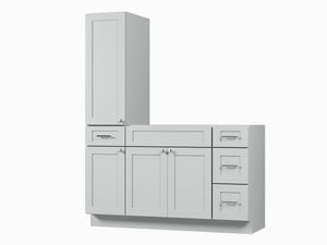 Disar 63'' Single Bathroom Vanity With Left Tall Linen Cabinet Dovetail Solid Wood Drawer Base Only